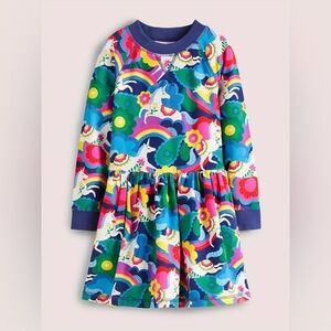 MINI BODEN Unicorn Long Sleeve Dress Girls 5-6 Years Old